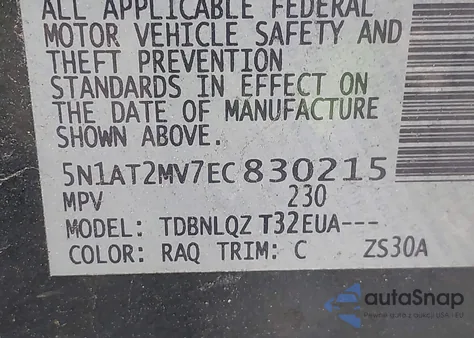 2014 Nissan Rogue Sv from USA, damaged, VIN 5N1AT2MV7EC830215